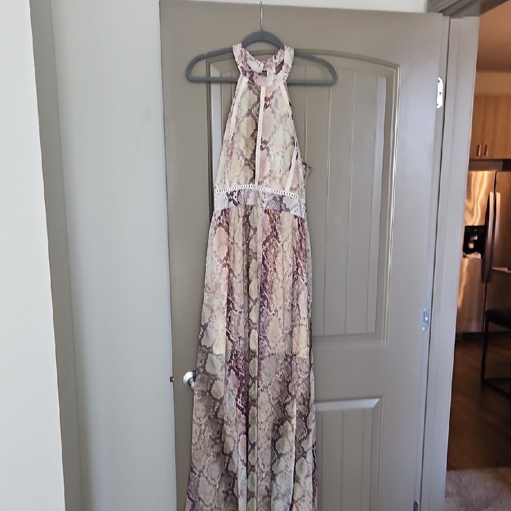Guess Multicolor Snakeskin Halter Dress
